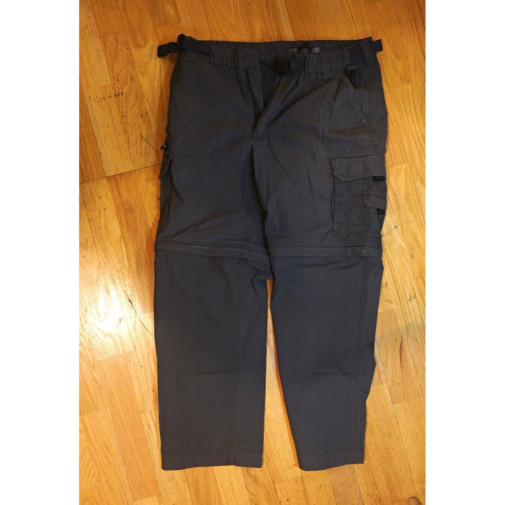 BC Clothing Men's Gray Cargo Pants L 30W Straight Leg Canvas Stretch Pockets